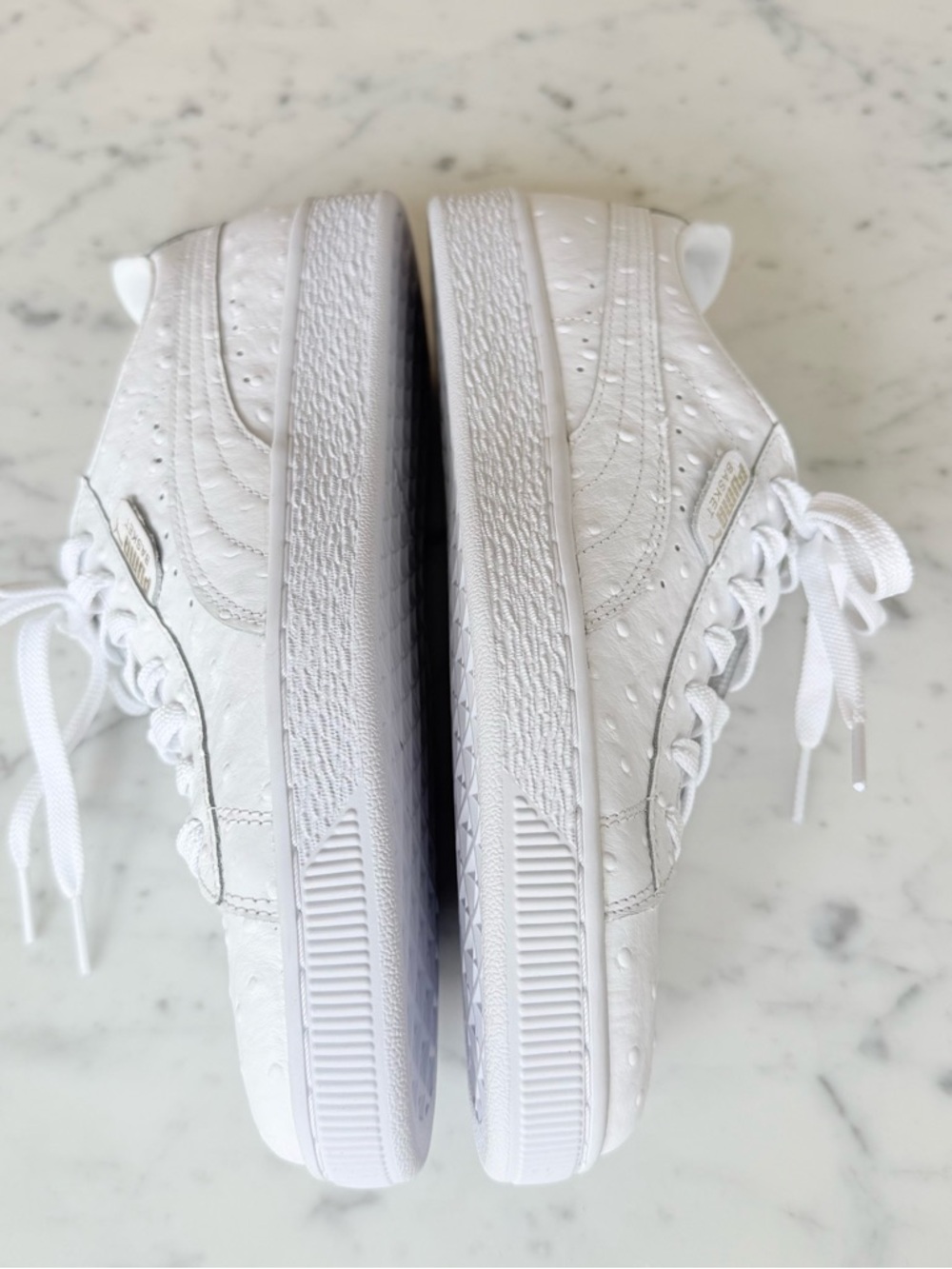 PUMA Basket Ostrich White Sneakers Women’s Size 9 - Picture 6 of 9